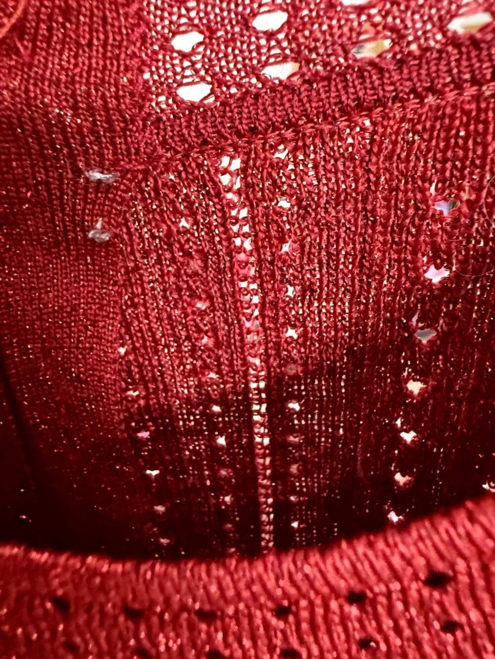 Lela Rose Piper Pointelle Tiered Maxi Dress Size M in Red - Picture 5 of 8